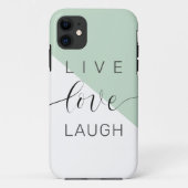 Live Love Laught Positive Motivation Mint Quote Case-Mate iPhone Case (Achterkant)