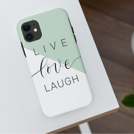 Live Love Laught Positive Motivation Mint Quote Case-Mate iPhone Case