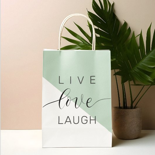 Live Love Laught Positive Motivation Mint Quote Groot Cadeauzakje