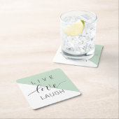 Live Love Laught Positive Motivation Mint Quote Kartonnen Onderzetters (Insitu)