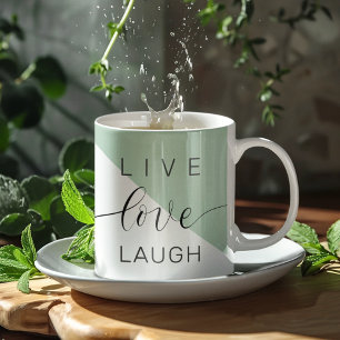 Live Love Laught Positive Motivation Mint Quote Koffiemok