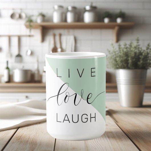 Live Love Laught Positive Motivation Mint Quote Koffiemok