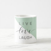 Live Love Laught Positive Motivation Mint Quote Koffiemok (Center)