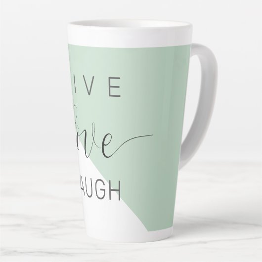 Live Love Laught Positive Motivation Mint Quote Latte Mok (Rechterhoek)