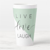 Live Love Laught Positive Motivation Mint Quote Latte Mok (Voorkant)