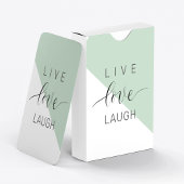Live Love Laught Positive Motivation Mint Quote Pokerkaarten