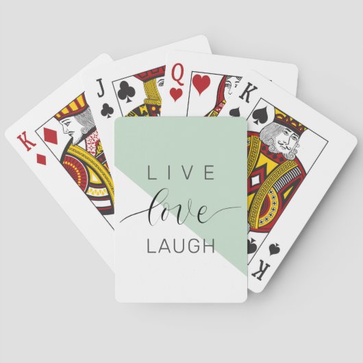 Live Love Laught Positive Motivation Mint Quote Pokerkaarten (Achterkant)