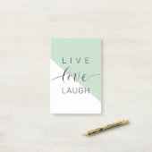 Live Love Laught Positive Motivation Mint Quote Post-it® Notes (Op bureau)