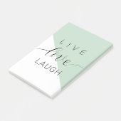 Live Love Laught Positive Motivation Mint Quote Post-it® Notes (Schuin)