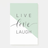 Live Love Laught Positive Motivation Mint Quote Post-it® Notes (Voorkant)