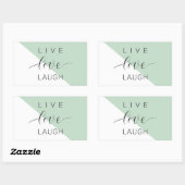 Live Love Laught Positive Motivation Mint Quote Rechthoekige Sticker (Vel)