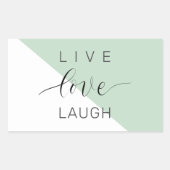 Live Love Laught Positive Motivation Mint Quote Rechthoekige Sticker (Voorkant)