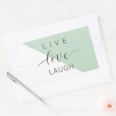 Live Love Laught Positive Motivation Mint Quote Rechthoekige Sticker (Envelop)