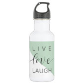 Live Love Laught Positive Motivation Mint Quote Waterfles (Voorkant)