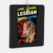 Live Love Lesbian Keramisch Ornament (Rechts)