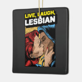 Live Love Lesbian Keramisch Ornament (Links)