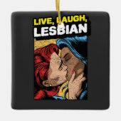 Live Love Lesbian Keramisch Ornament (Voorkant)