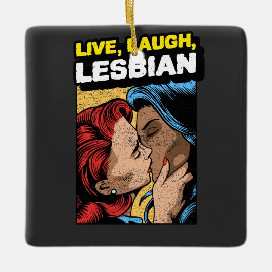 Live Love Lesbian Keramisch Ornament (Voorkant)