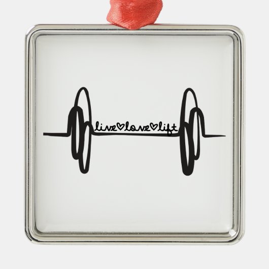 Live Love Lift Bar Black Metalen Ornament (Voorkant)
