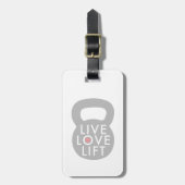 Live Love Lift in Grey Bagagelabel (Voorkant verticaal)