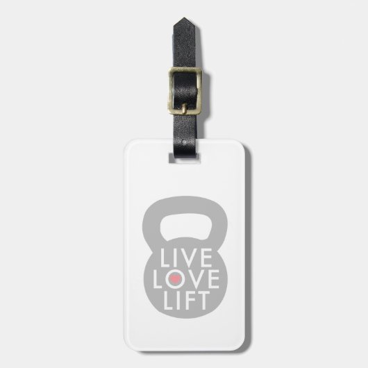 Live Love Lift in Grey Bagagelabel (Voorkant verticaal)