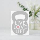 Live Love Lift Kettlebell Briefkaart (Staand voorkant)