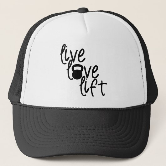 Live, Love, Lift Trucker Pet (Voorkant)