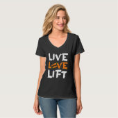 Live Love Lift Vegan Vegetarian Gym Work Out Weigh T-shirt (Voorkant volledig)
