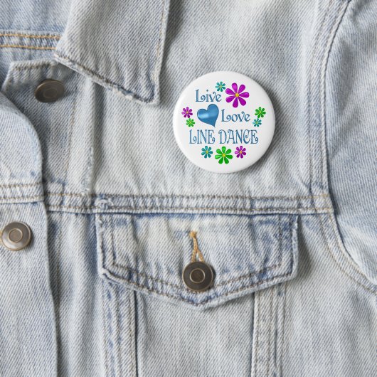 Live Love Line Dance Ronde Button 5,7 Cm (In situ)