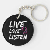 Live Love Listen - Doof Awareness Sleutelhanger (Achterkant)