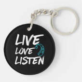 Live Love Listen - Doof Awareness Sleutelhanger (Achterkant)