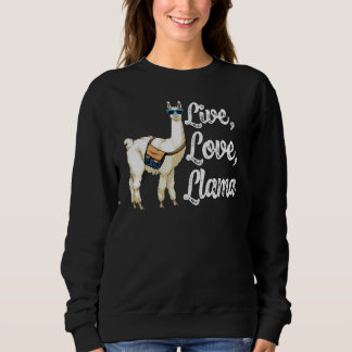 Live Love Llama White  Women Llama Animal Love 3 Trui