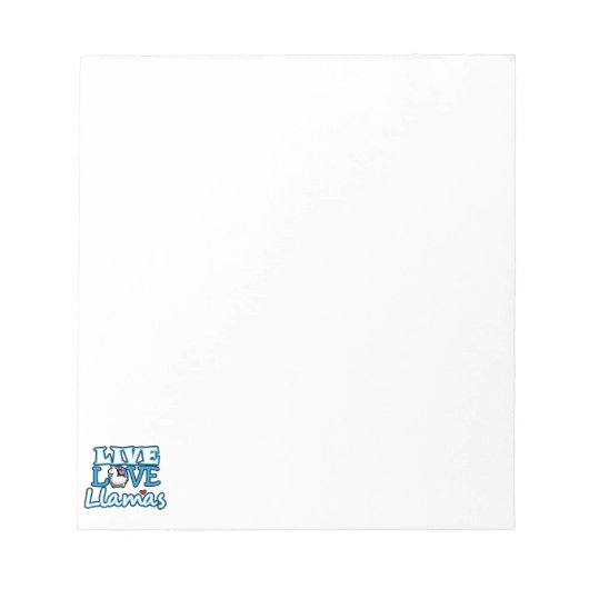 Live, Love, Llamas Notitieblok (Voorkant)