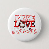 Live, Love, Llamas Ronde Button 5,7 Cm (Voorkant)