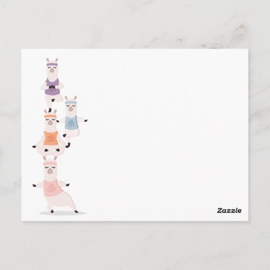 Live Love Llamaste | Fun Yoga Llama-tekens Briefkaart (Achterkant)