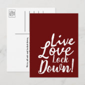 Live Love Lock Down Briefkaart (Voorkant / Achterkant)