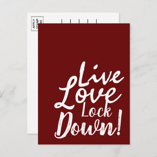 Live Love Lock Down Briefkaart (Voorkant / Achterkant)