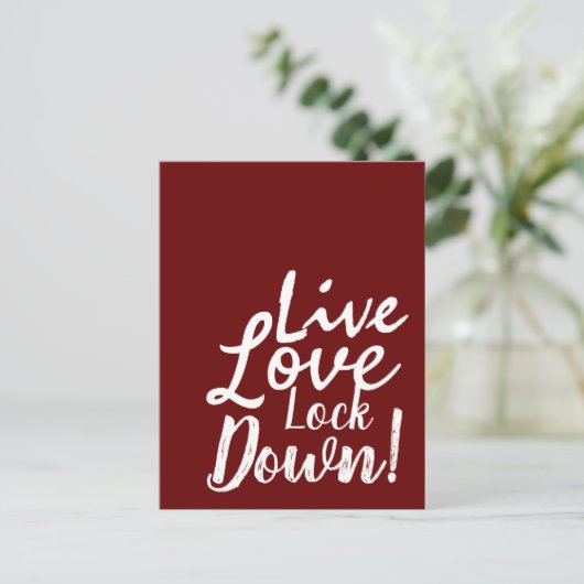 Live Love Lock Down Briefkaart (Staand voorkant)