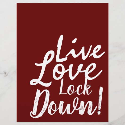 Live Love Lock Down Poster Flyer (Voorkant)