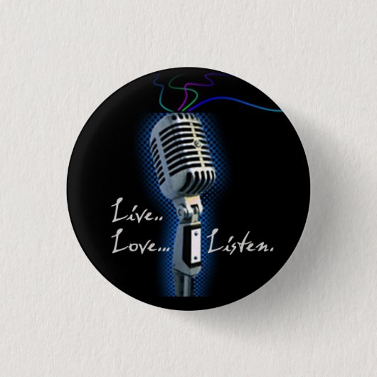 Live Love Luister, minibutton Ronde Button 3,2 Cm (Voorkant)