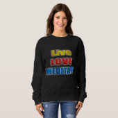 Live love meditate T-Shirt Hoodie (Voorkant volledig)