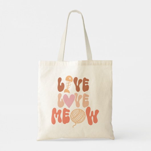 Live Love Meow Tote Bag (Achterkant)