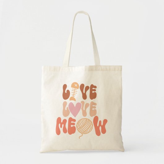 Live Love Meow Tote Bag (Voorkant)