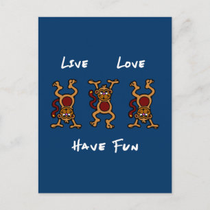 Live Love Monkey Briefkaart