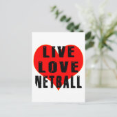Live Love Netball Briefkaart (Staand voorkant)
