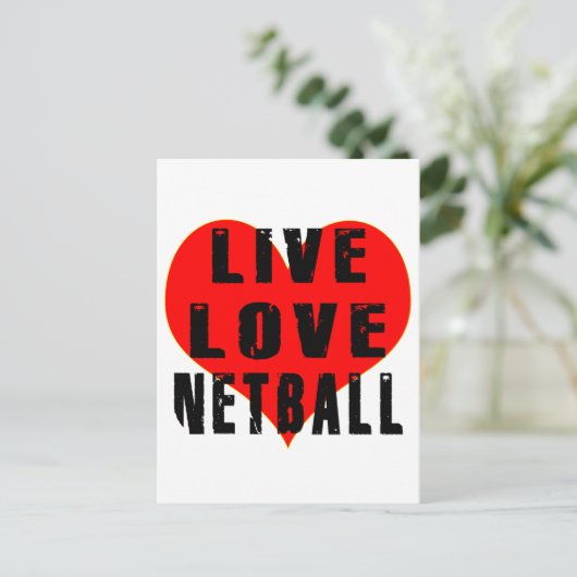 Live Love Netball Briefkaart (Staand voorkant)