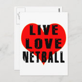 Live Love Netball Briefkaart (Voorkant / Achterkant)
