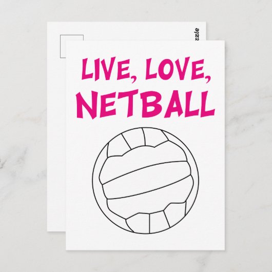 Live Love Netball Briefkaart (Voorkant / Achterkant)