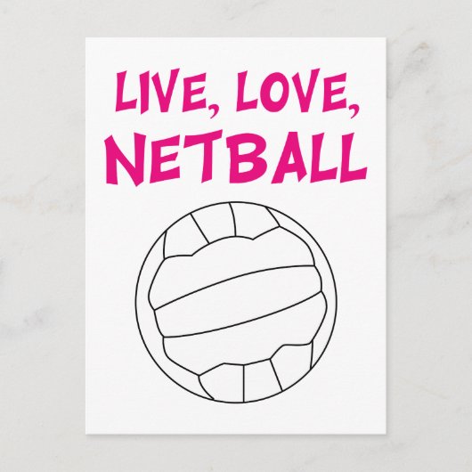 Live Love Netball Briefkaart (Voorkant)