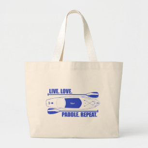Live Love Paddle Herhaal Grote Tote Bag